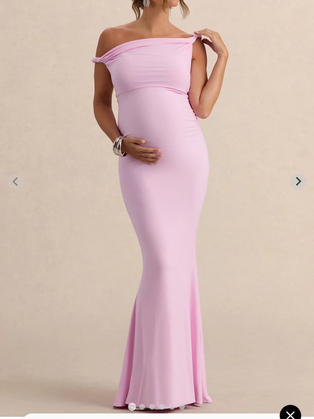 •NWT• Club London Lita Pink Twisted Asymmetric Maternity Maxi Dress